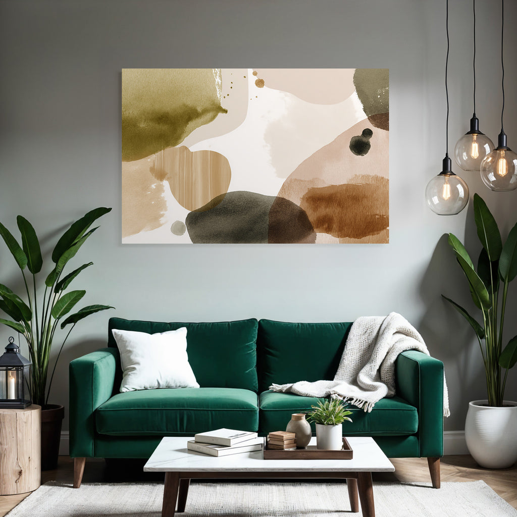 Abstract Watercolor Organic Shapes Earthy Tones