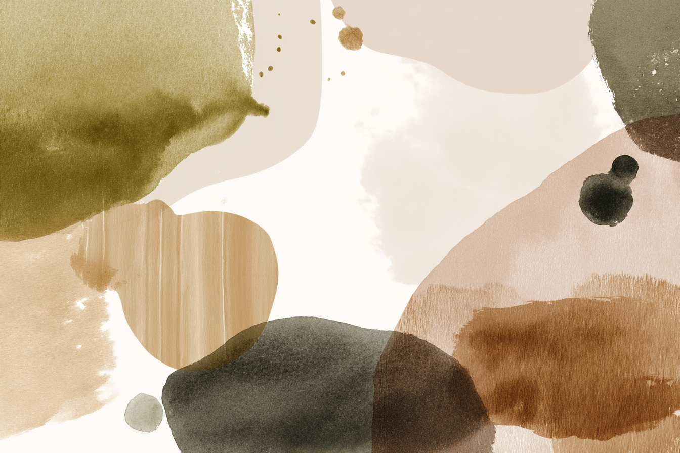 Abstract Watercolor Organic Shapes Earthy Tones | Japandi | Einrichtungsstile