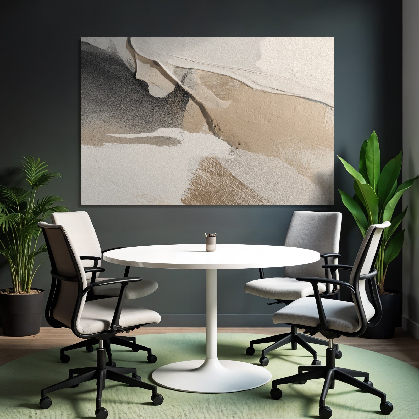 Abstracte Kunst Mit Texturierten Lagen In Neutralen Tonen