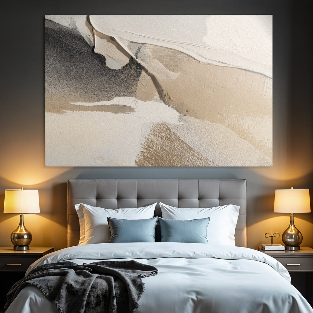 Abstracte Kunst Mit Texturierten Lagen In Neutralen Tonen