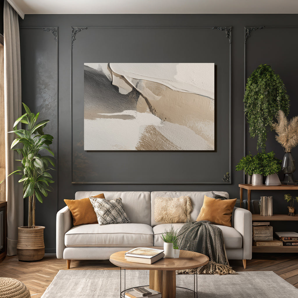 Abstracte Kunst Mit Texturierten Lagen In Neutralen Tonen