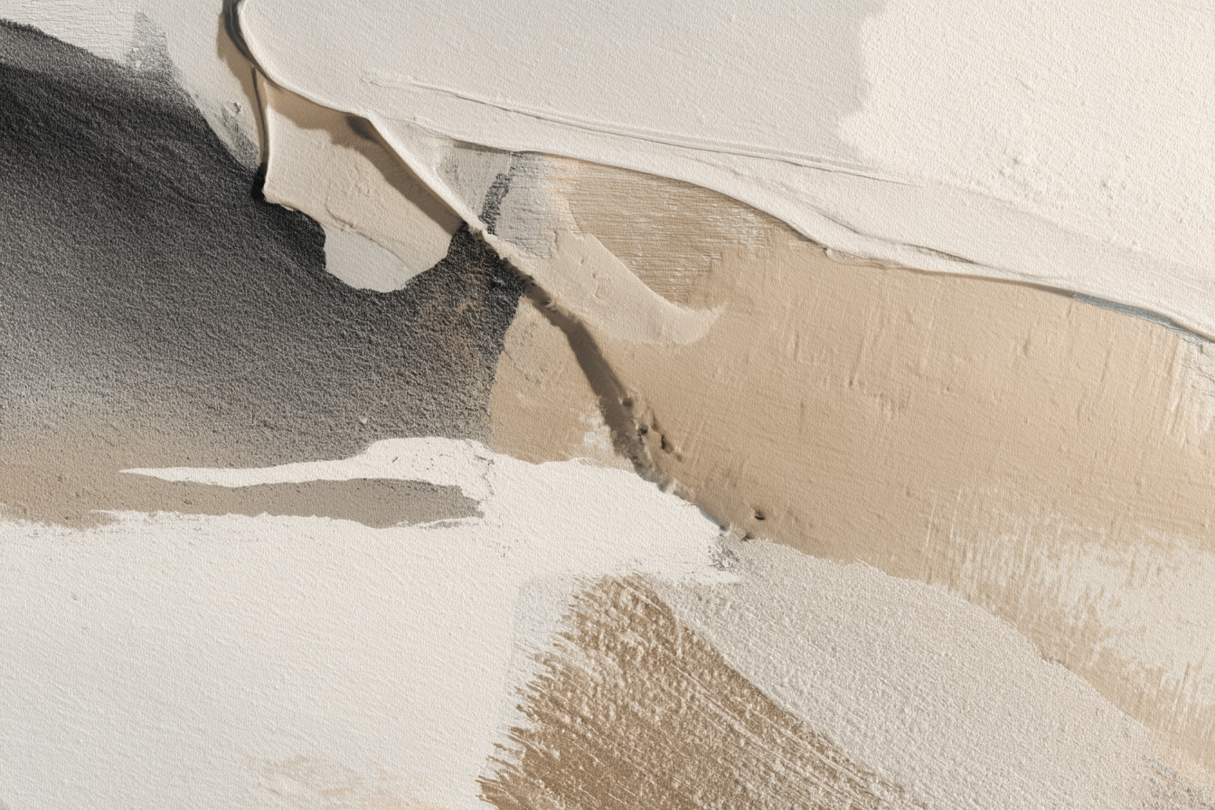 Abstracte Kunst Mit Texturierten Lagen In Neutralen Tonen | Japandi | Einrichtungsstile