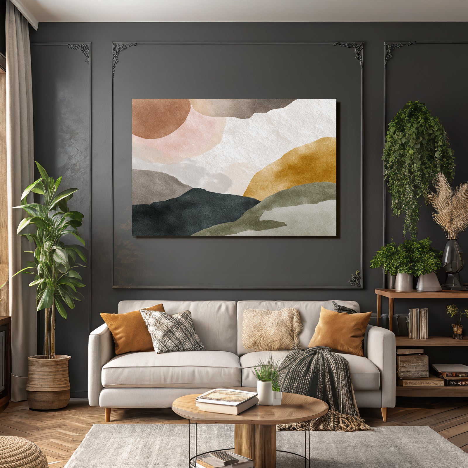 Abstracte Kunst Organische Formen Erdfarben