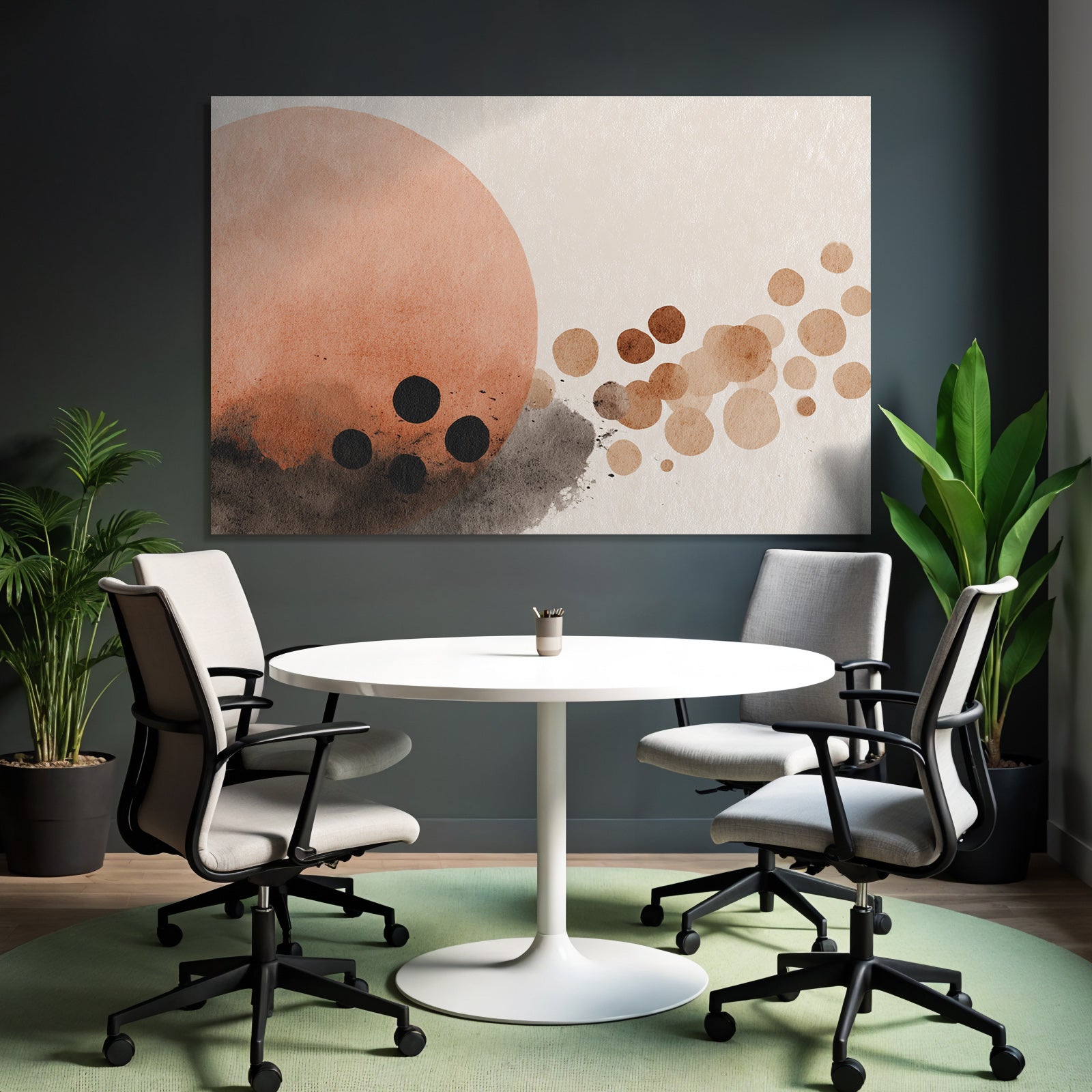 Abstrakte Aquarellkreise Erdige Toene