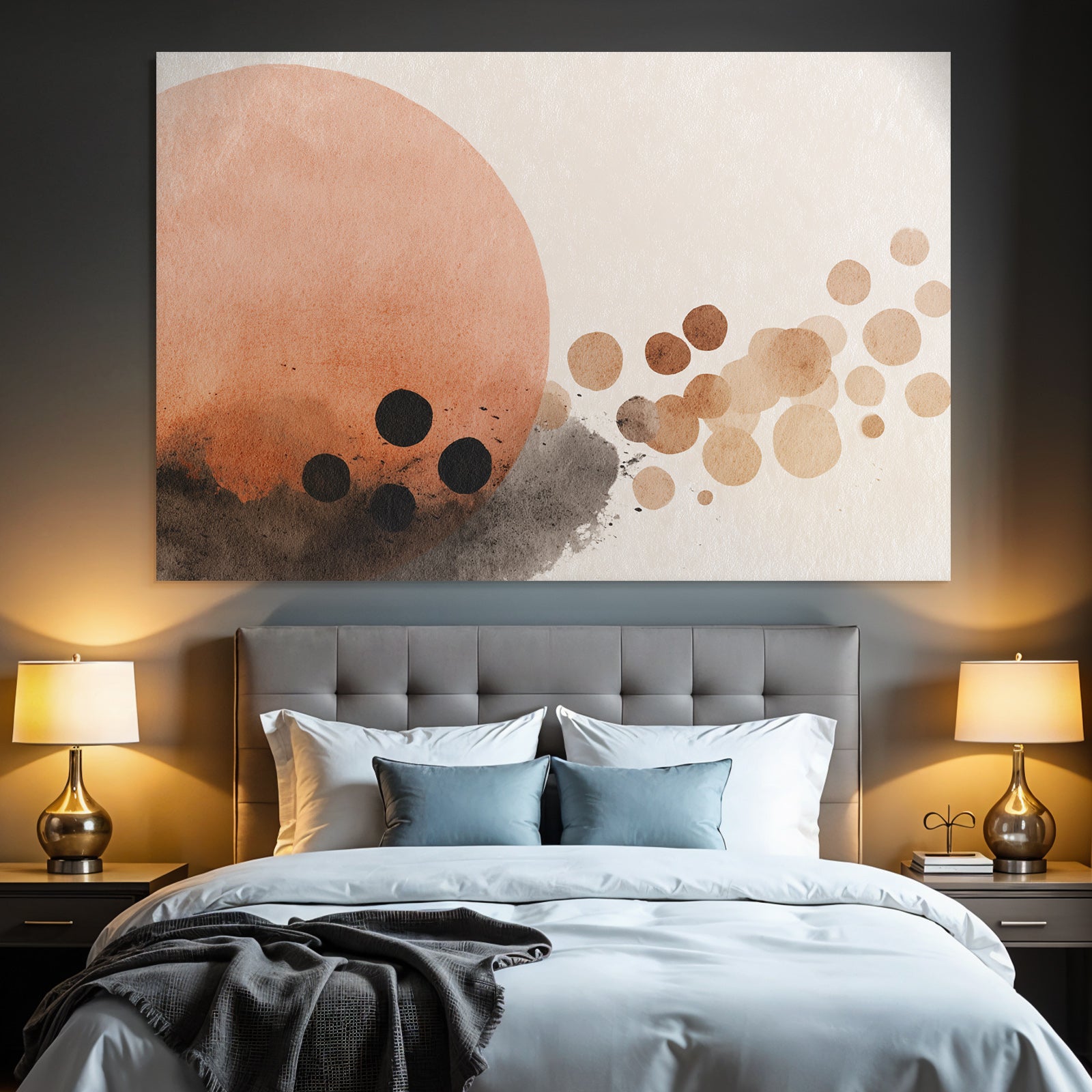 Abstrakte Aquarellkreise Erdige Toene