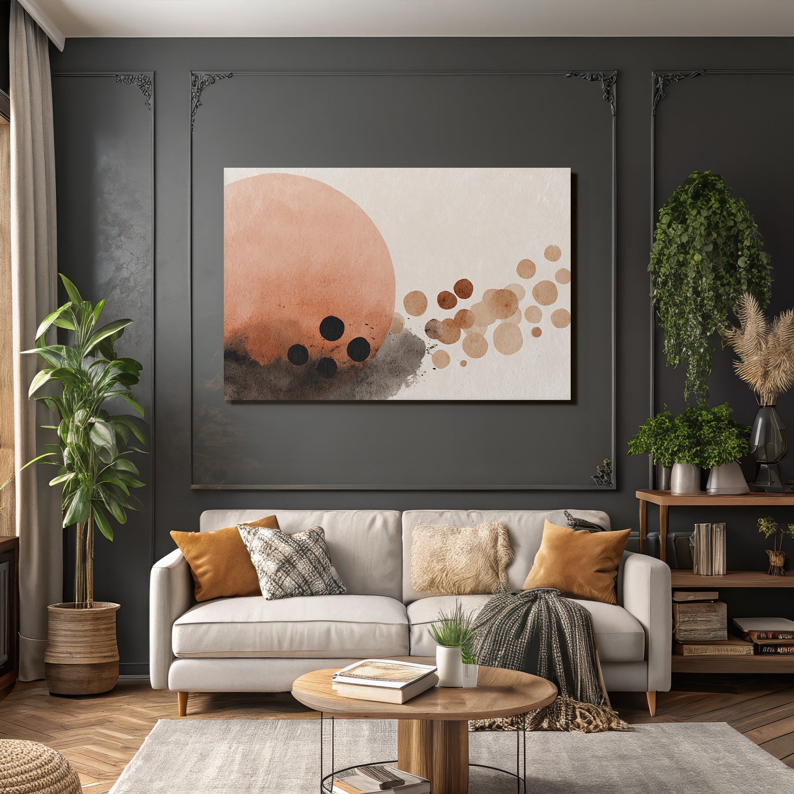Abstrakte Aquarellkreise Erdige Toene