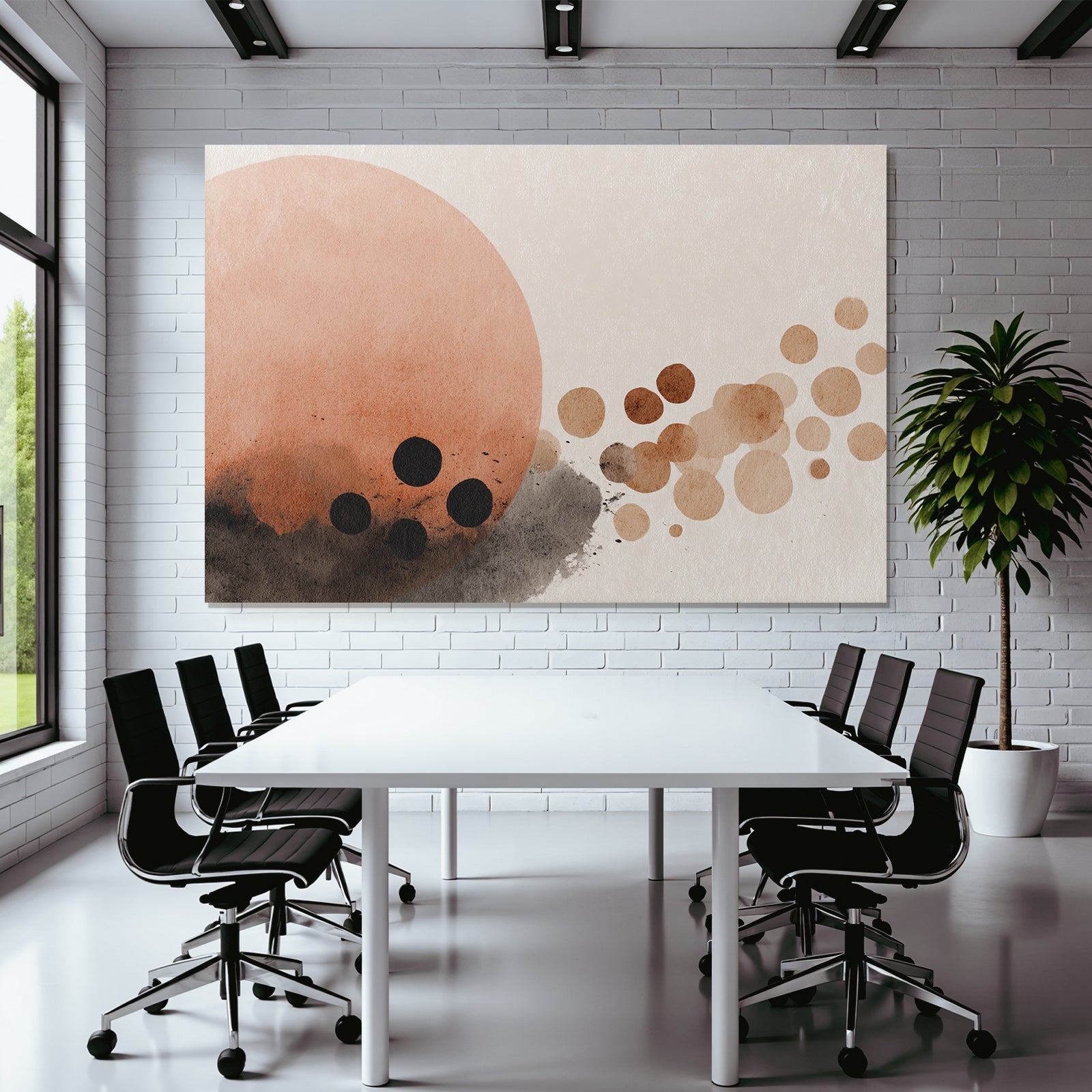 Abstrakte Aquarellkreise Erdige Toene