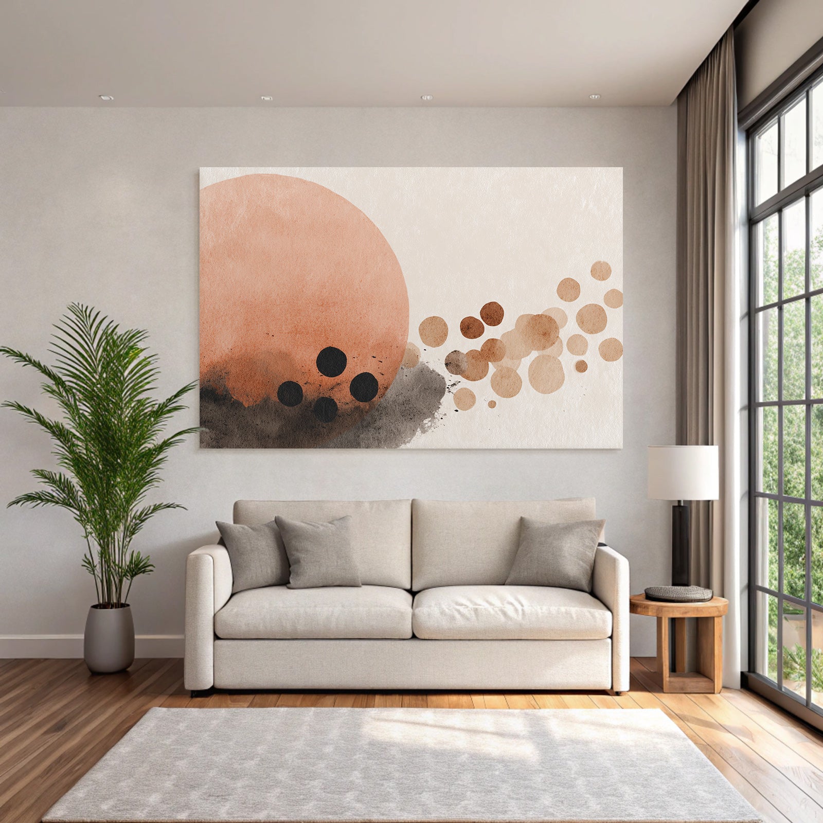 Abstrakte Aquarellkreise Erdige Toene