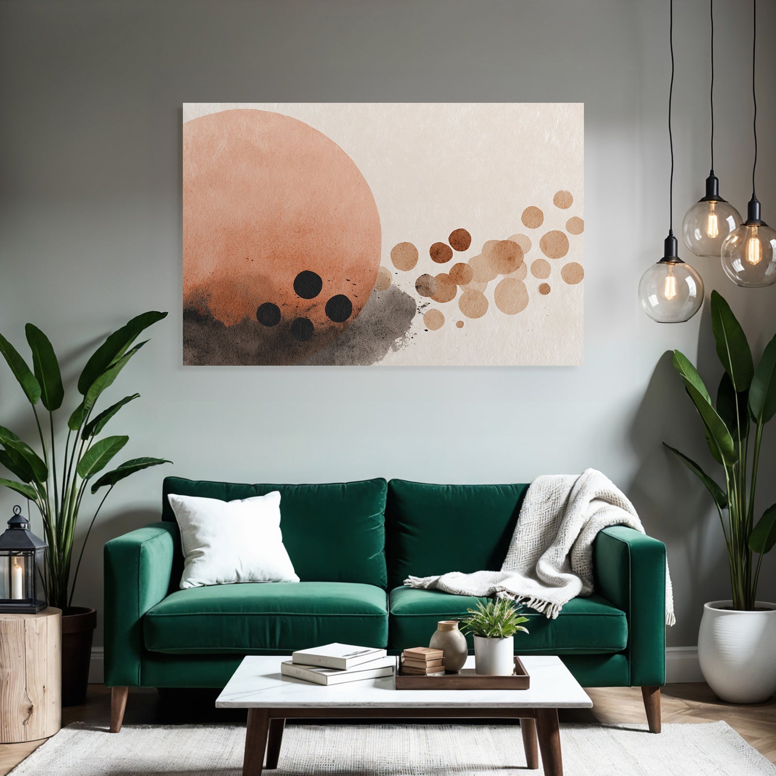 Abstrakte Aquarellkreise Erdige Toene