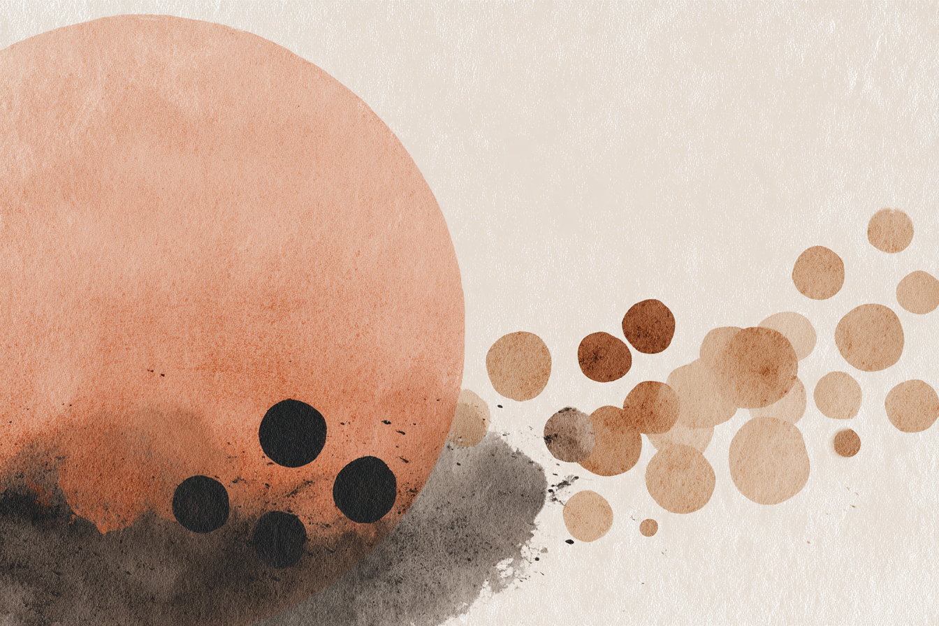 Abstrakte Aquarellkreise Erdige Toene | Japandi | Einrichtungsstile