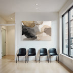 Abstrakte Aquarellmalerei Erdtoene Braun Schwarz Beige