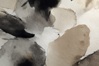 Abstrakte Aquarellmalerei Schwarz Beige Weiss | Japandi | Einrichtungsstile