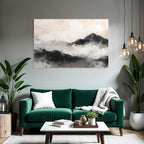 Abstrakte Darstellung Von Bergen Und Wolken Sanfte Farbpalette