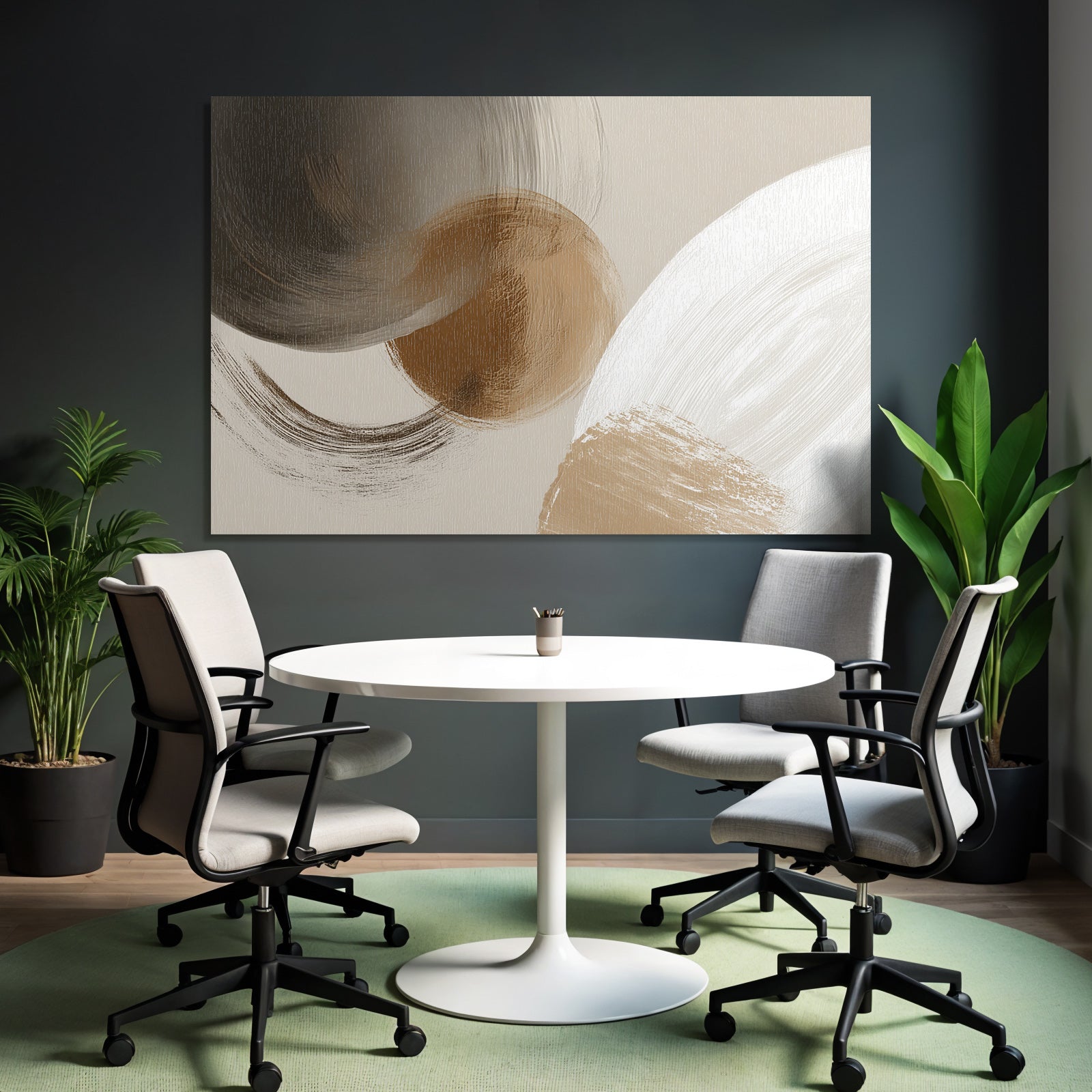 Abstrakte Digitale Kunst Mit Sanften Formen Und Neutralen Farben