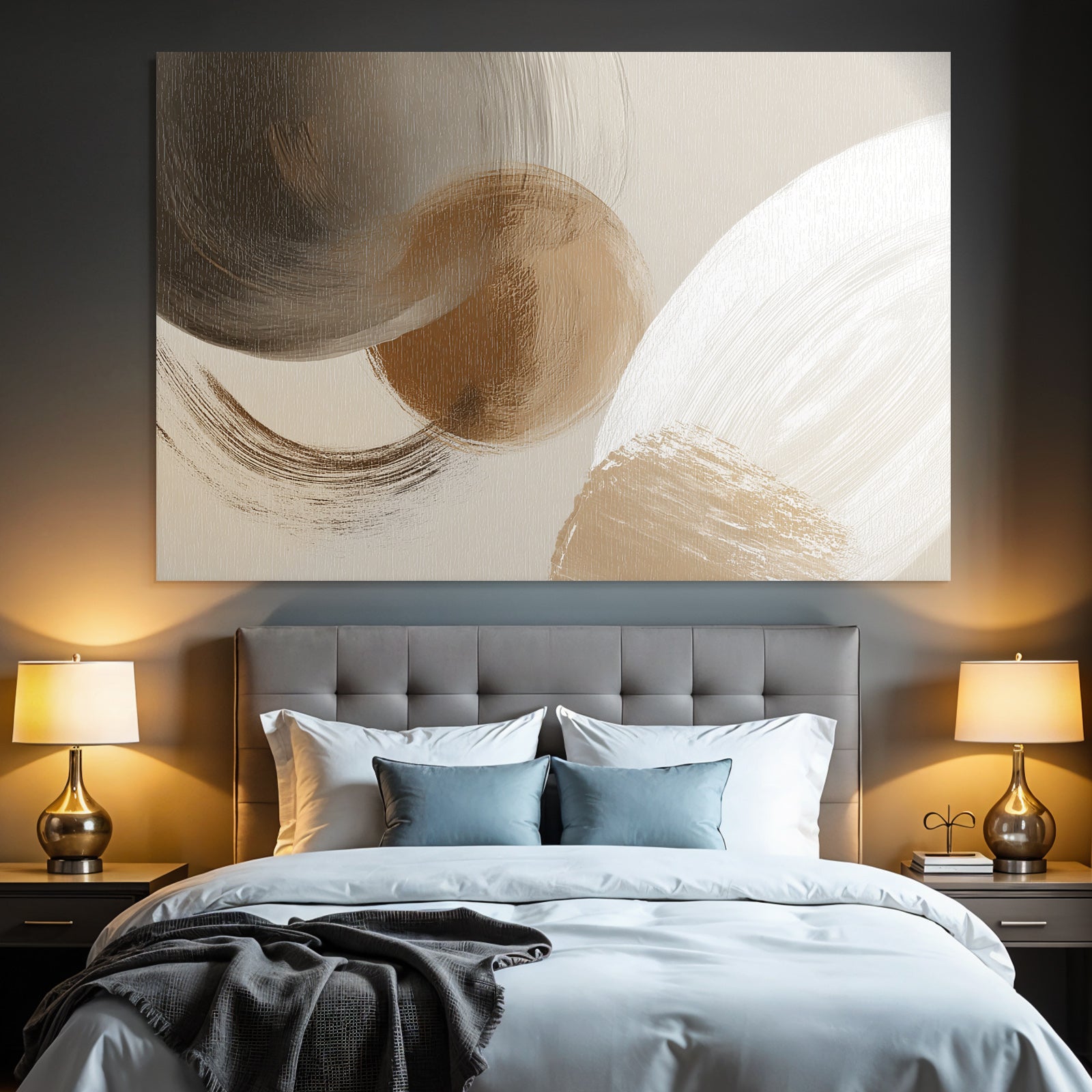 Abstrakte Digitale Kunst Mit Sanften Formen Und Neutralen Farben