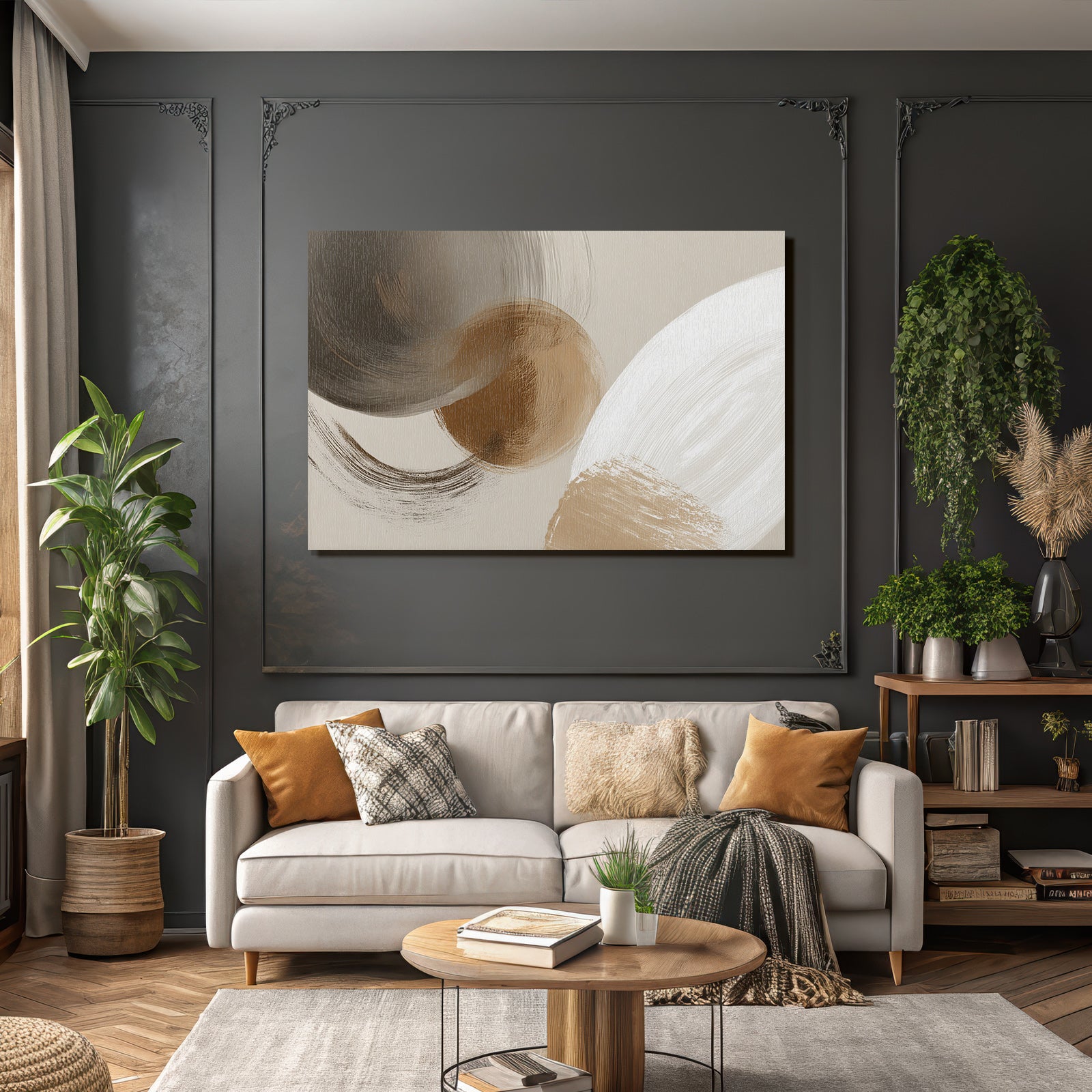 Abstrakte Digitale Kunst Mit Sanften Formen Und Neutralen Farben