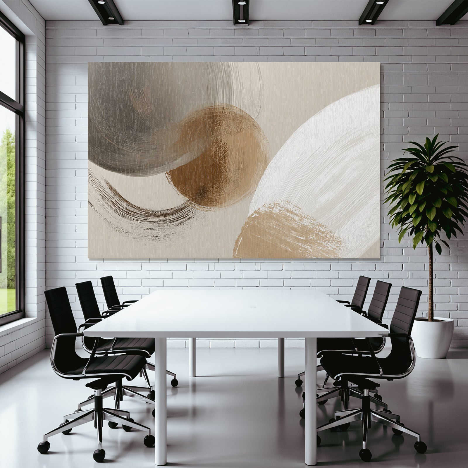 Abstrakte Digitale Kunst Mit Sanften Formen Und Neutralen Farben