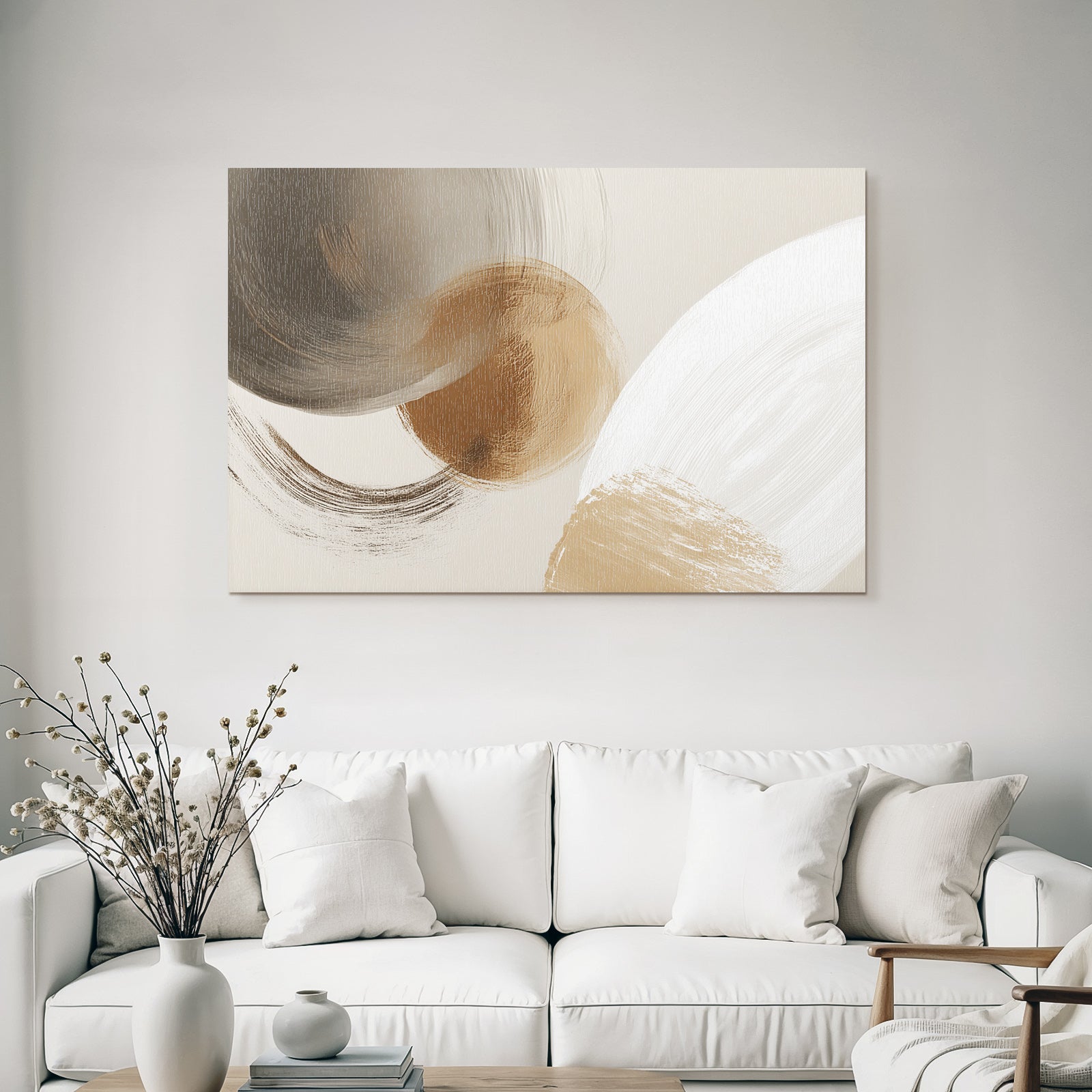 Abstrakte Digitale Kunst Mit Sanften Formen Und Neutralen Farben