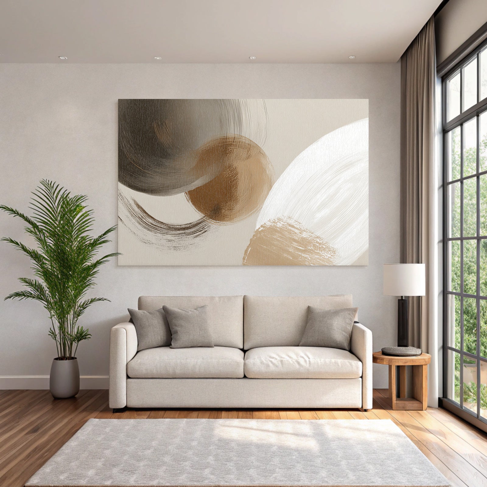 Abstrakte Digitale Kunst Mit Sanften Formen Und Neutralen Farben