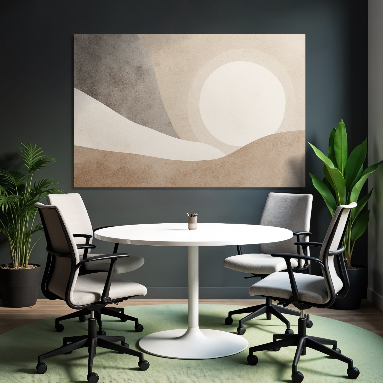 Abstrakte Illustration Landschaft Mit Sanften Erdtoenen Und Formen