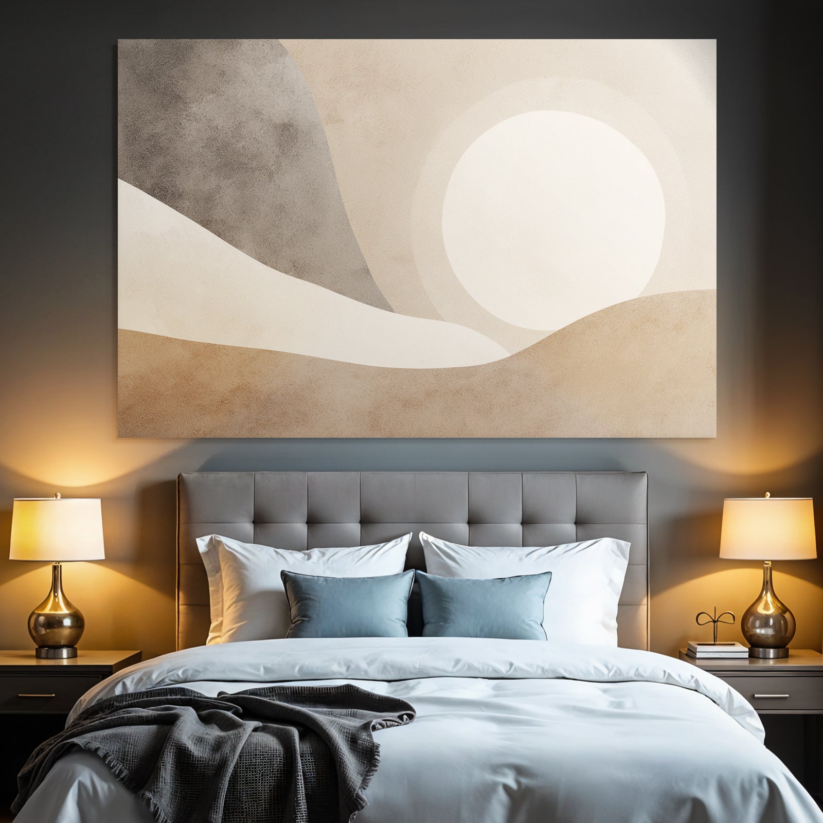 Abstrakte Illustration Landschaft Mit Sanften Erdtoenen Und Formen