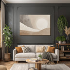 Abstrakte Illustration Landschaft Mit Sanften Erdtoenen Und Formen