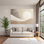 Abstrakte Illustration Landschaft Mit Sanften Erdtoenen Und Formen
