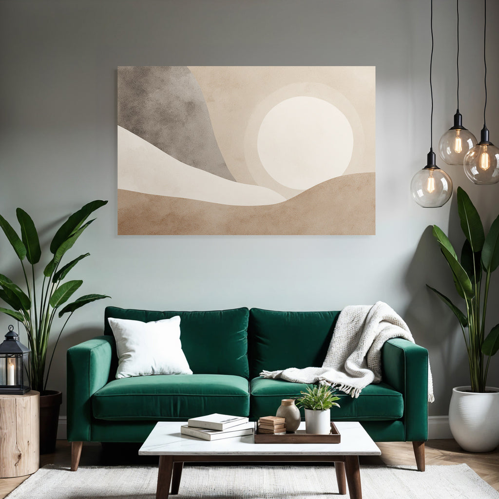 Abstrakte Illustration Landschaft Mit Sanften Erdtoenen Und Formen