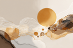 Abstrakte Illustration Warme Farben Fluessige Formen Sonne | Japandi | Einrichtungsstile