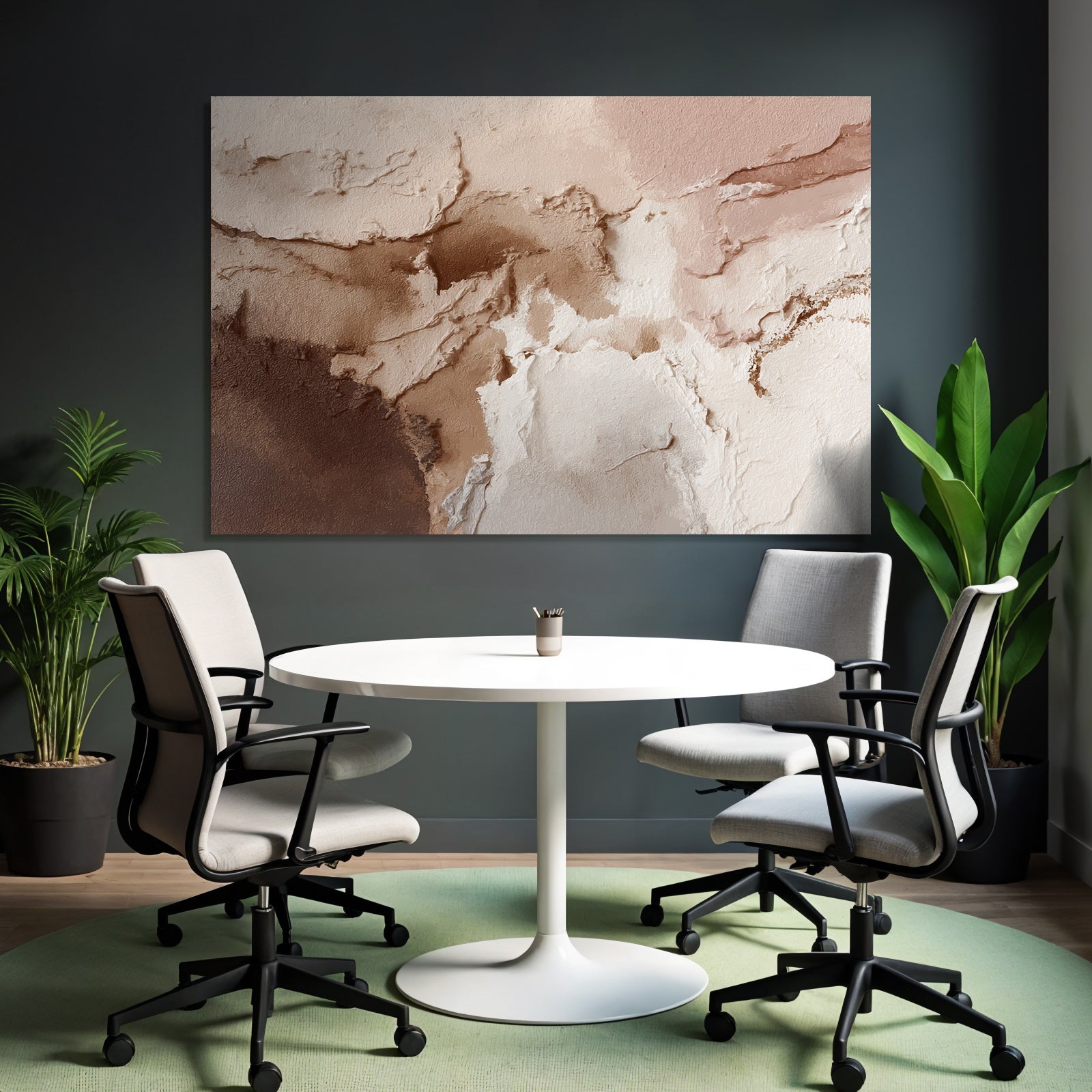 Abstrakte Kunst Beige Weiss Braun