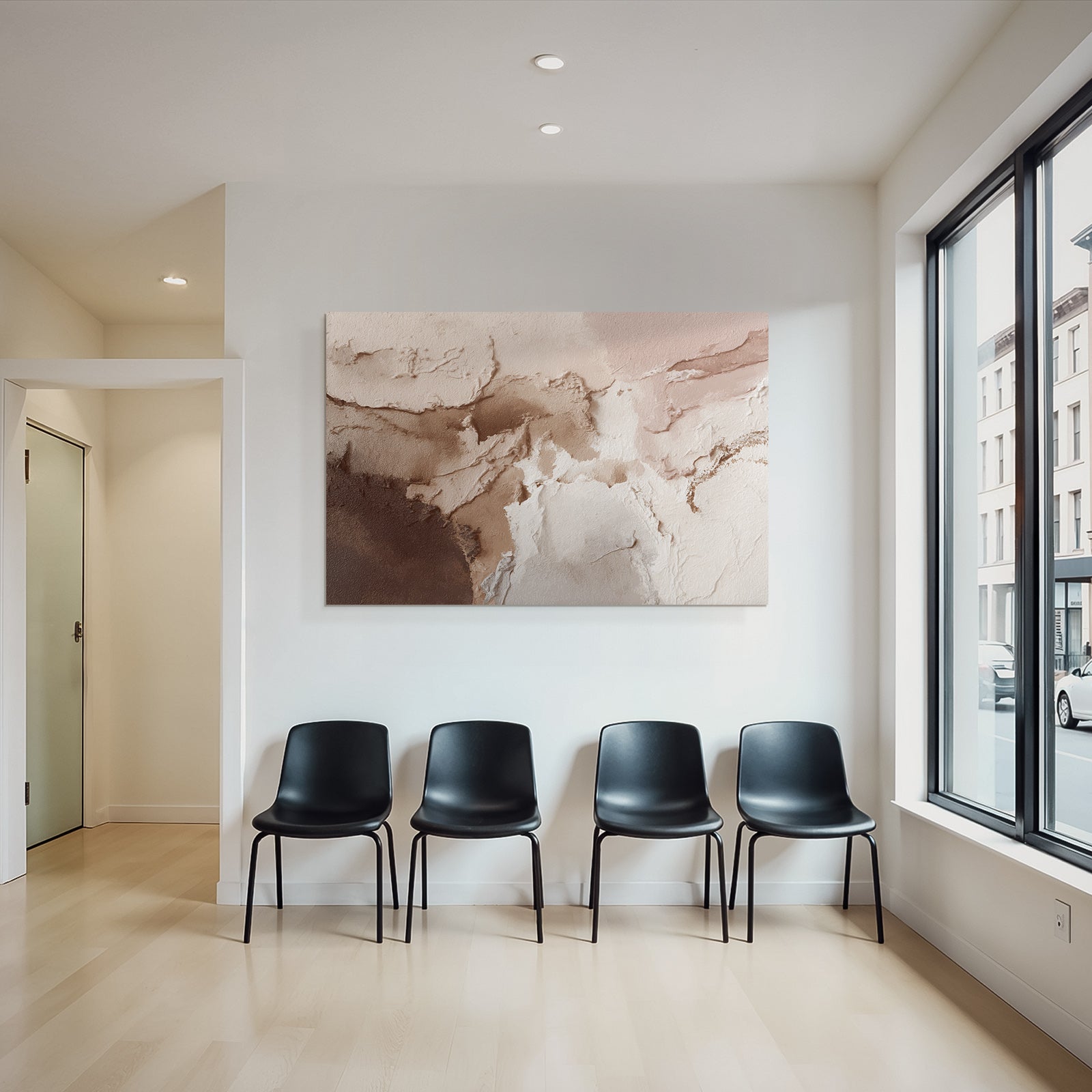 Abstrakte Kunst Beige Weiss Braun