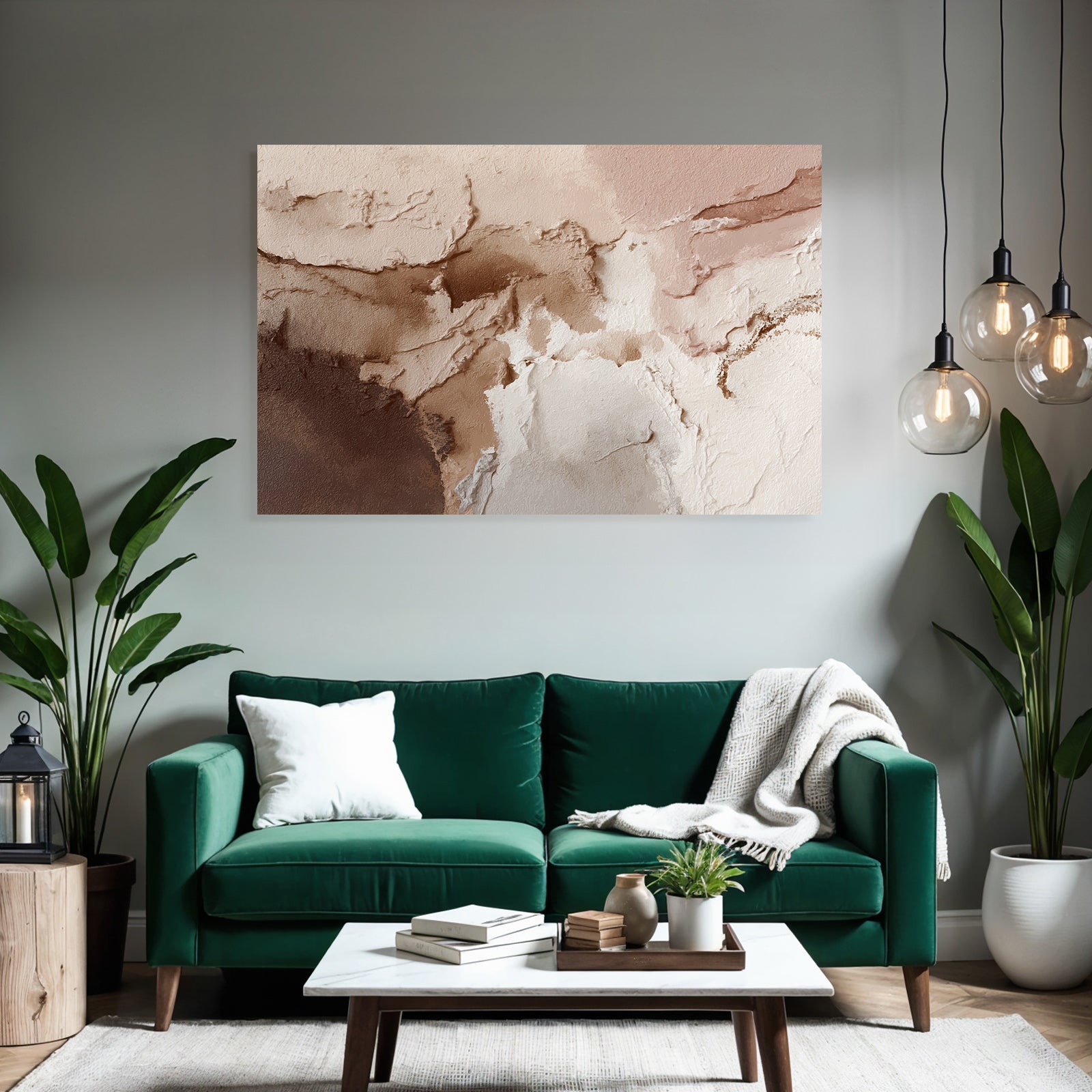 Abstrakte Kunst Beige Weiss Braun