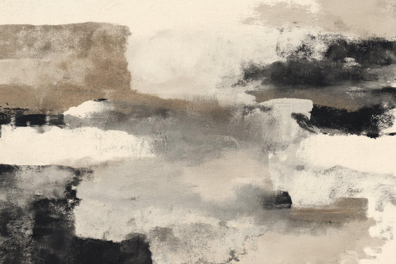 Abstrakte Kunst Mit Beigen Grauen Und Schwarzen Farben Malerischer Stil Mit Texturen | Japandi | Einrichtungsstile