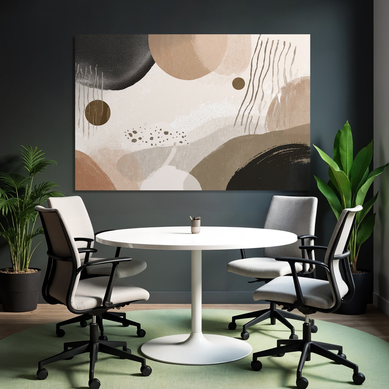 Abstrakte Kunst Mit Kreisen Und Farben Erdtoene