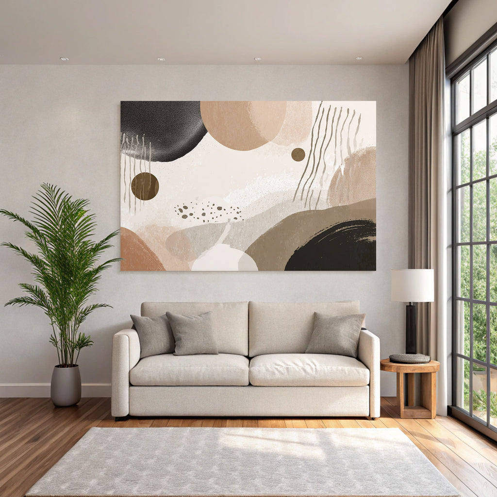 Abstrakte Kunst Mit Kreisen Und Farben Erdtoene