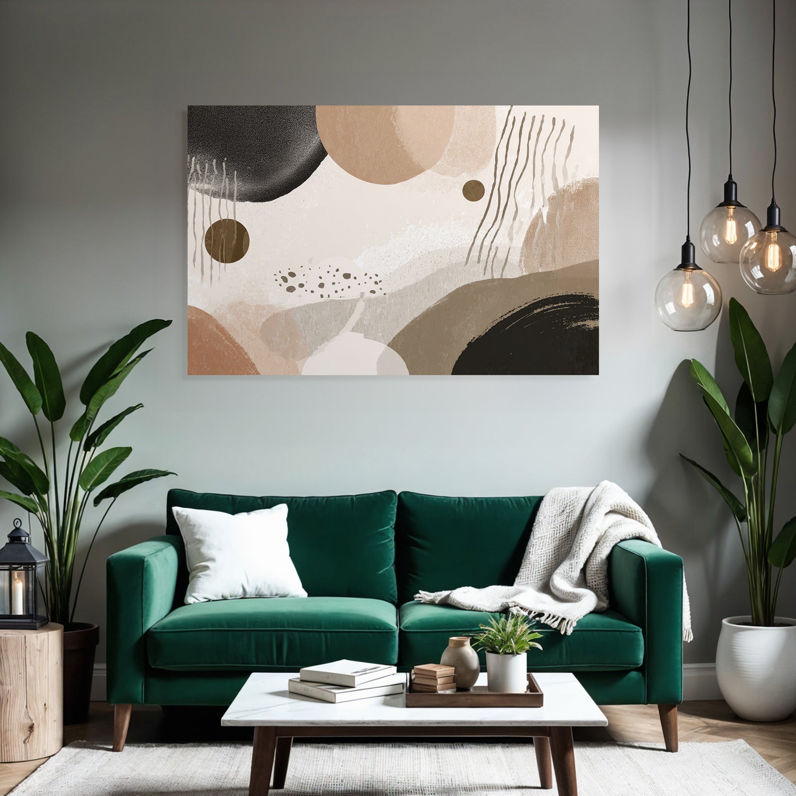 Abstrakte Kunst Mit Kreisen Und Farben Erdtoene