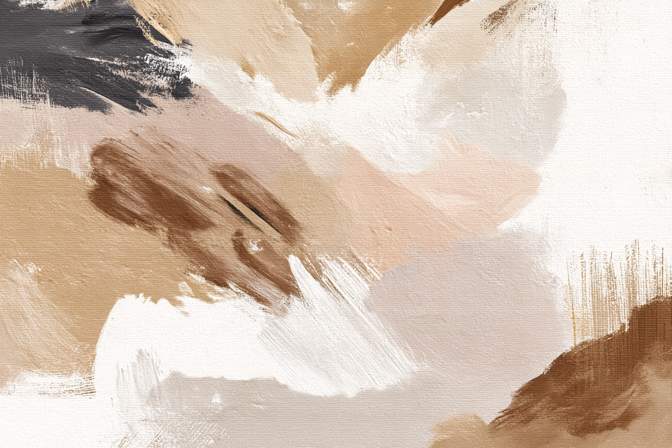 Abstrakte Kunst Mit Pinselstrichen Beige Braun Schwarz | Japandi | Einrichtungsstile