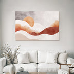 Abstrakte Kunst Weiche Formen Sonne Orange Erdfarben Hintergrund