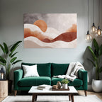 Abstrakte Kunst Weiche Formen Sonne Orange Erdfarben Hintergrund
