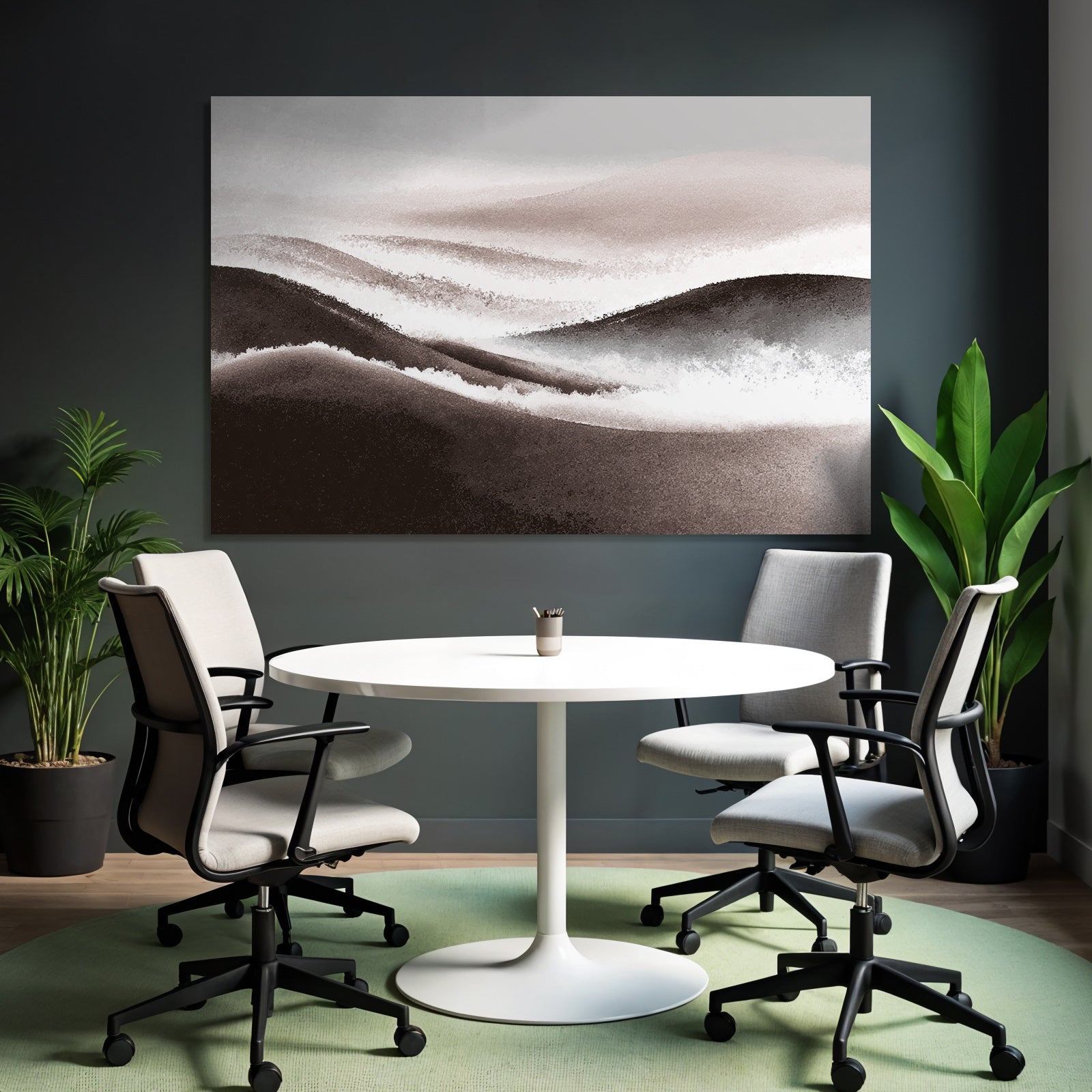 Abstrakte Landschaft Fliessende Linien Neutraltoene