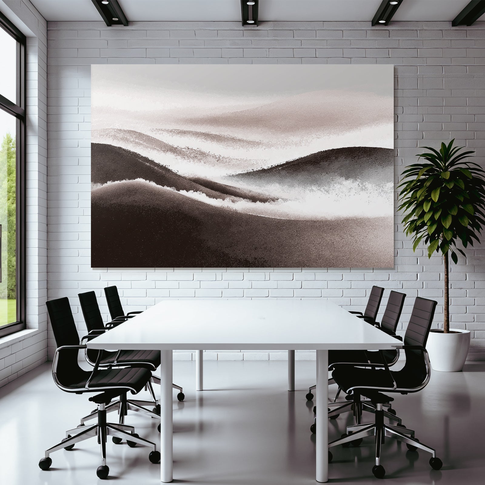 Abstrakte Landschaft Fliessende Linien Neutraltoene