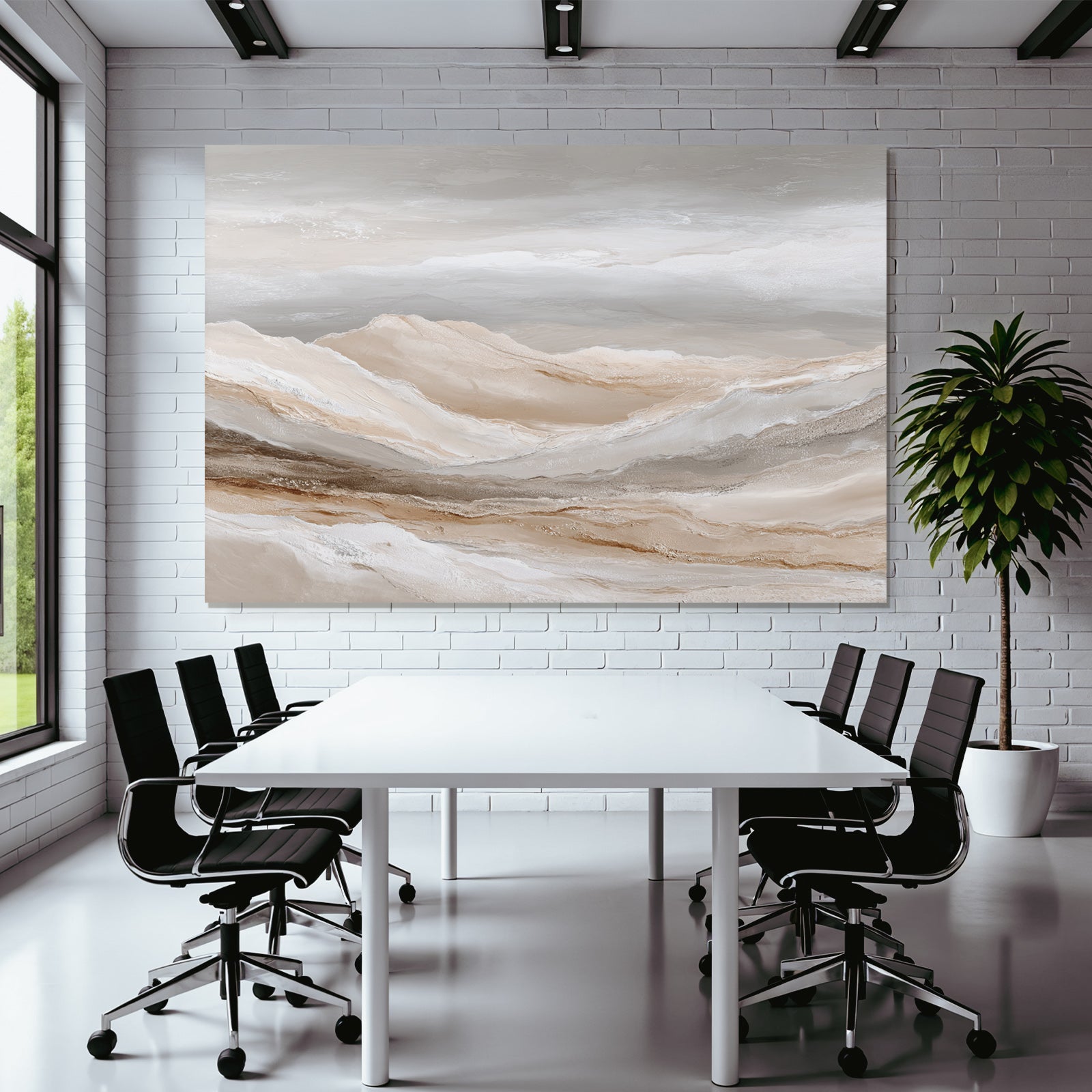 Abstrakte Landschaften Texturen Wellen Sanfte Neutrale Toene Beige Creme Grau