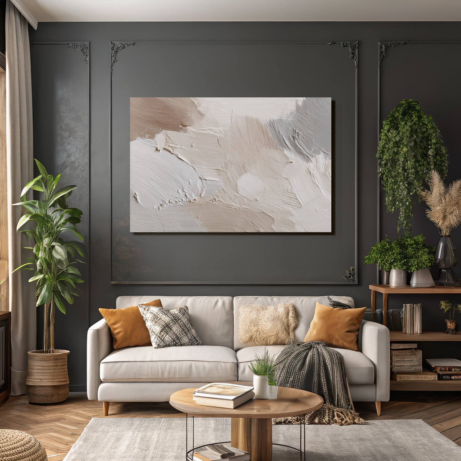 Abstrakte Textur Creme Beige Grau Farbe