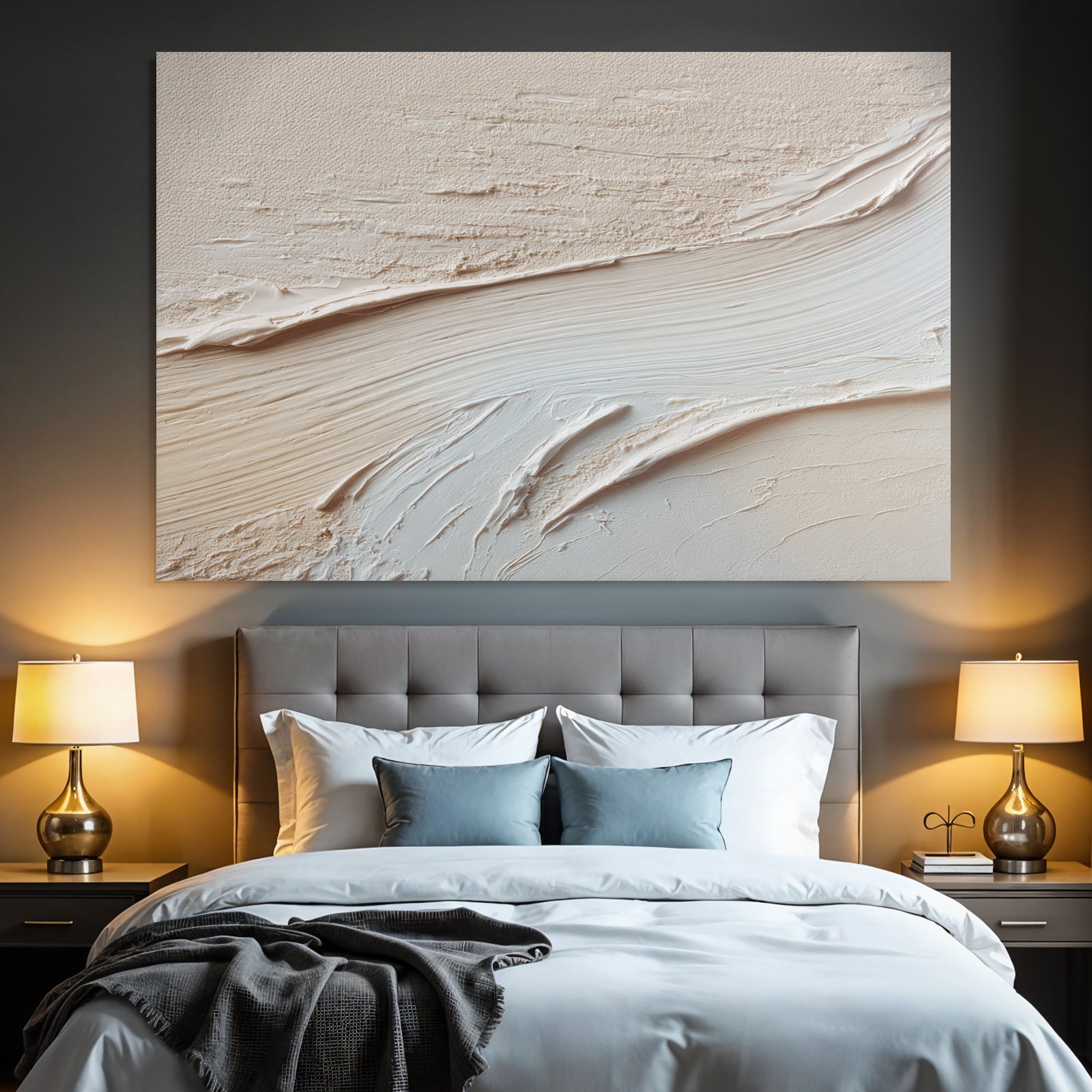 Abstrakte Texturierte Farbe Beige Weiss