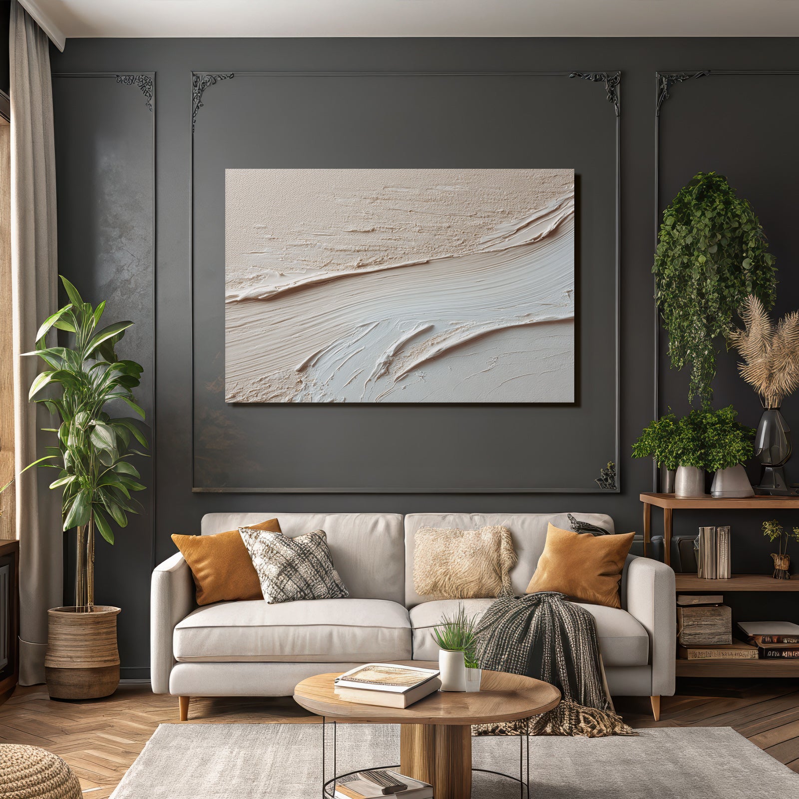 Abstrakte Texturierte Farbe Beige Weiss