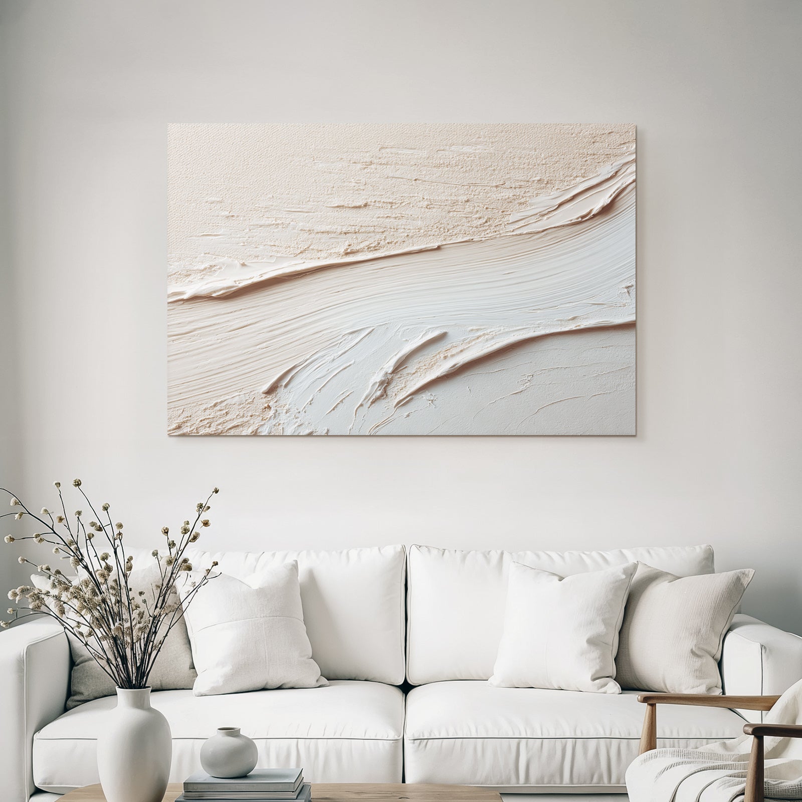 Abstrakte Texturierte Farbe Beige Weiss