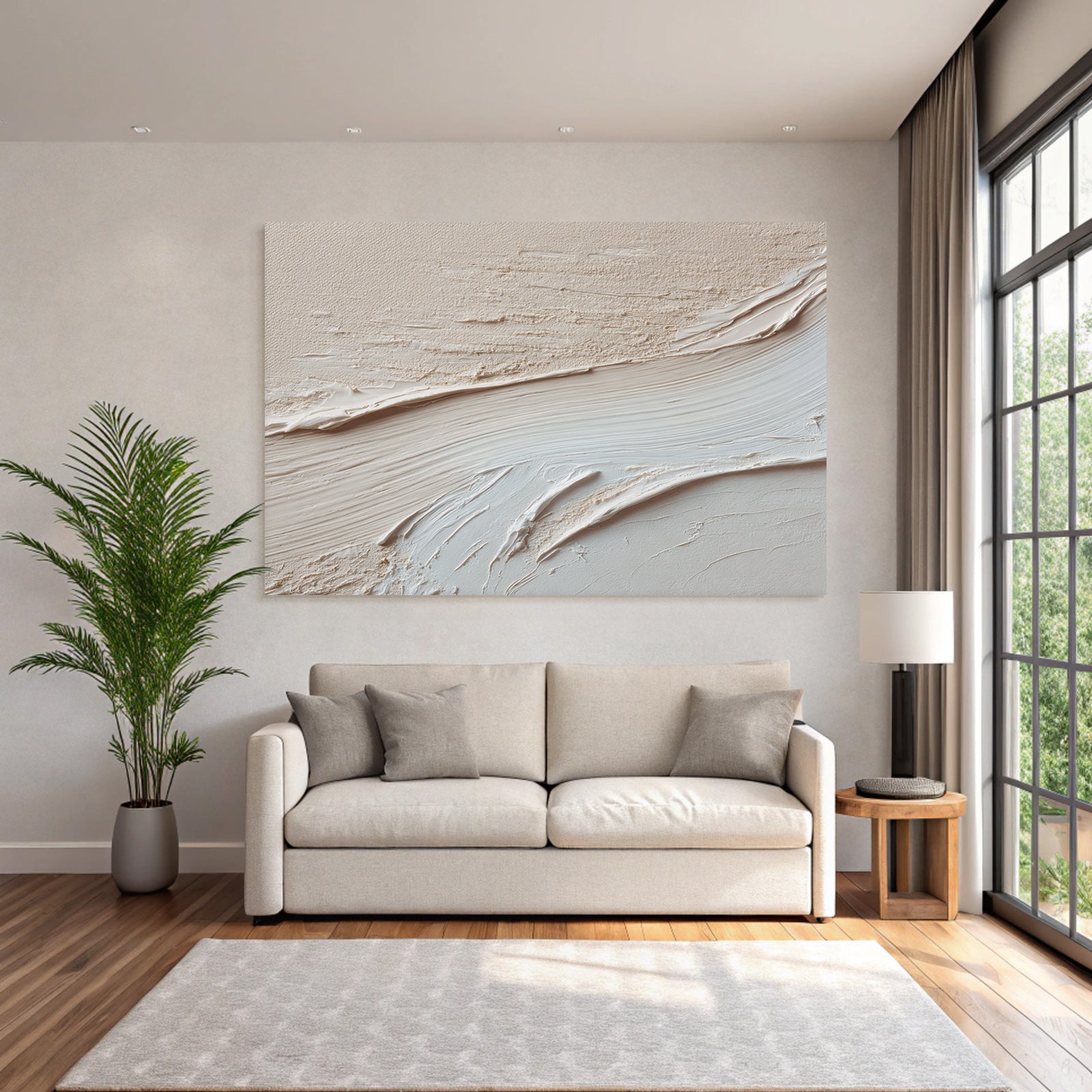 Abstrakte Texturierte Farbe Beige Weiss