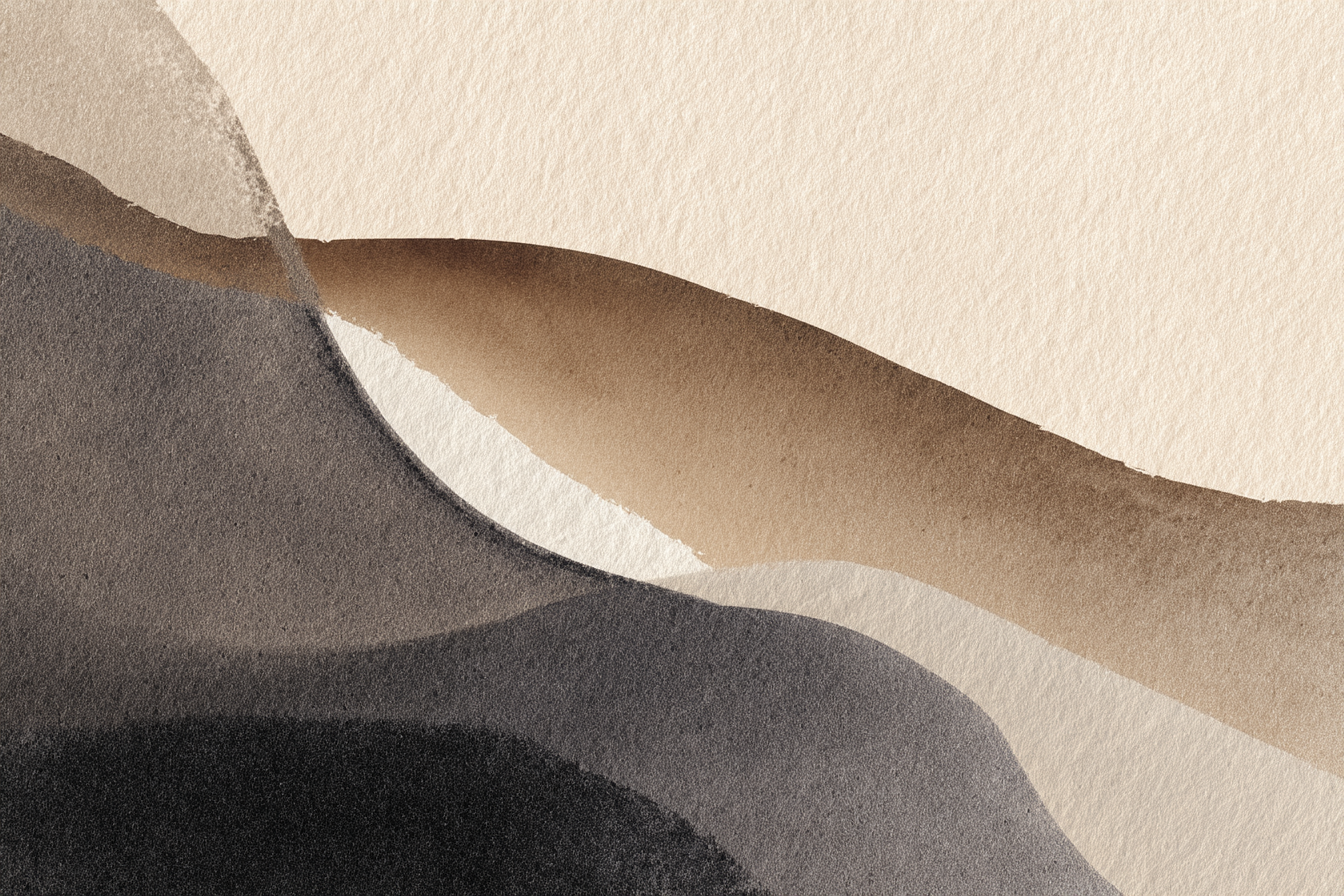 Abstraktes Aquarellbild In Neutralen Toenen | Japandi | Einrichtungsstile