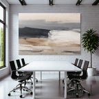Abstraktes Bild Mit Weichen Farben Grau Beige Und Weiss