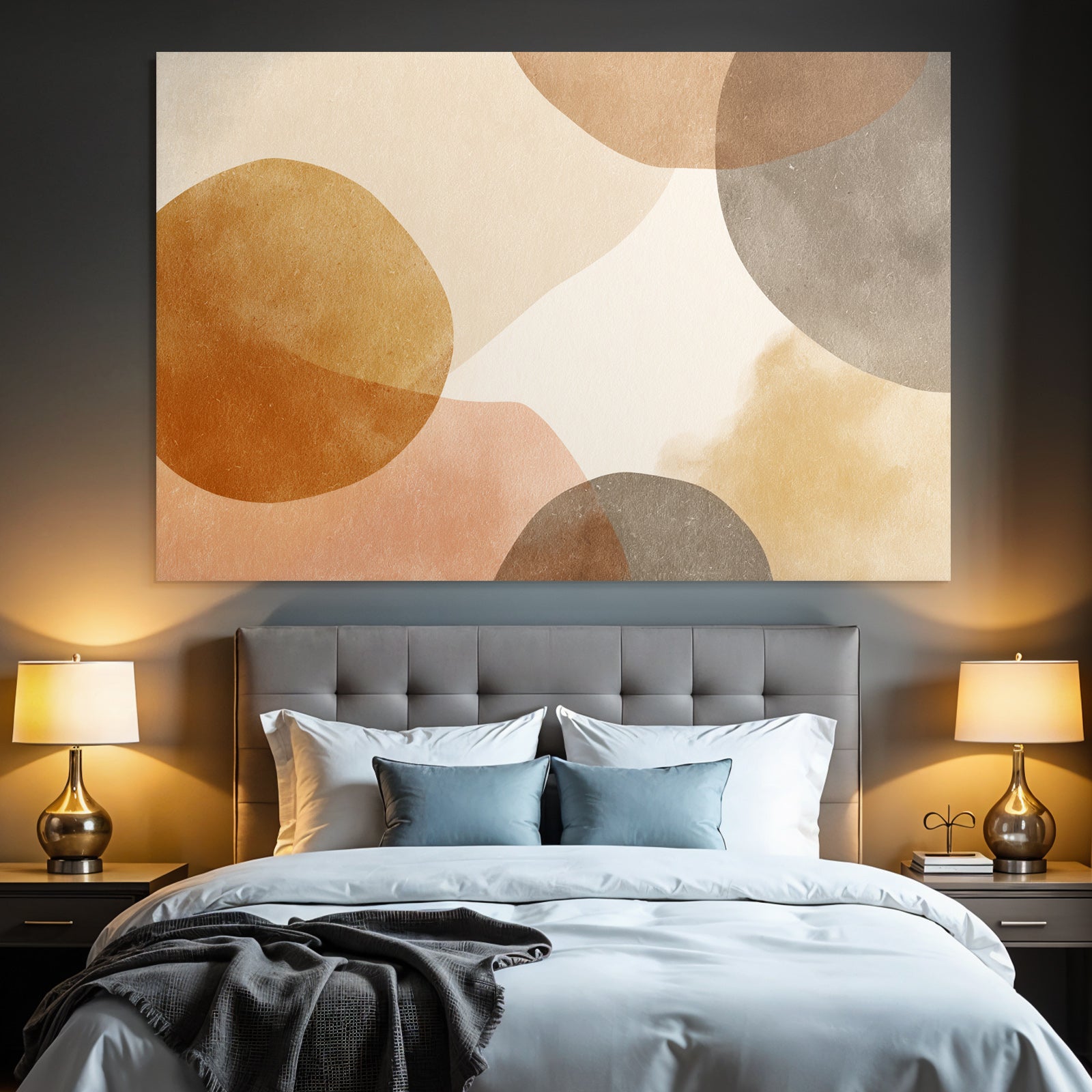 Abstraktes Design Erdtoene Circle Shapes Hintergrund Light